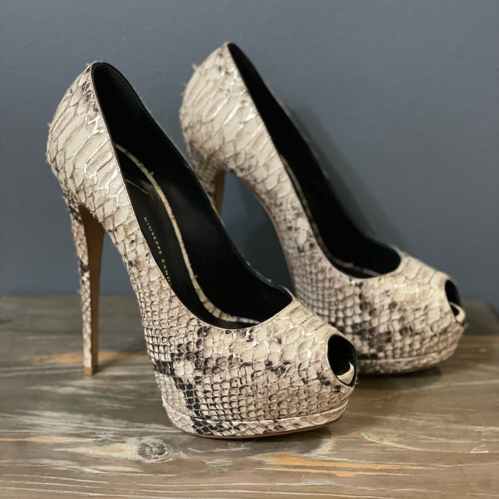 Giuseppe Zanotti Python-Embossed Platform Pump, S… - image 2